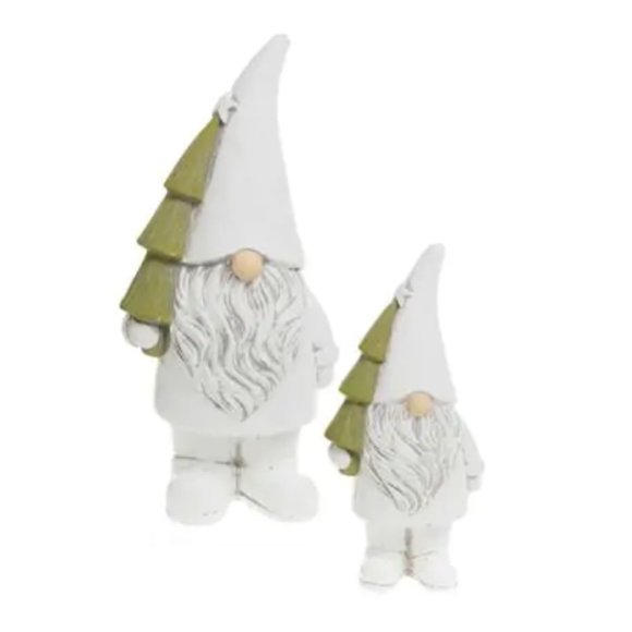 Abbott Collection - Large 11" Cement Holiday/Christmas/Winter Gnome with Tree - Picture 2 of 9